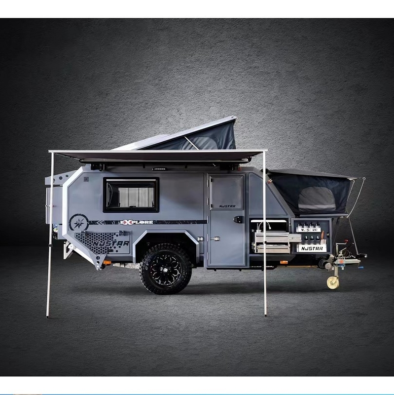 16ft Off-Road Folding Camper Trailer mit einer Kapazität von 2 Erwachsenen & 2 Kinder Reisetrailer