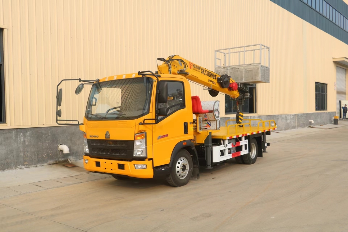 Teleskopische Flugplattform Lkw 21 Meter HOWO Marke Boom Lift Cherry Picker Lkw