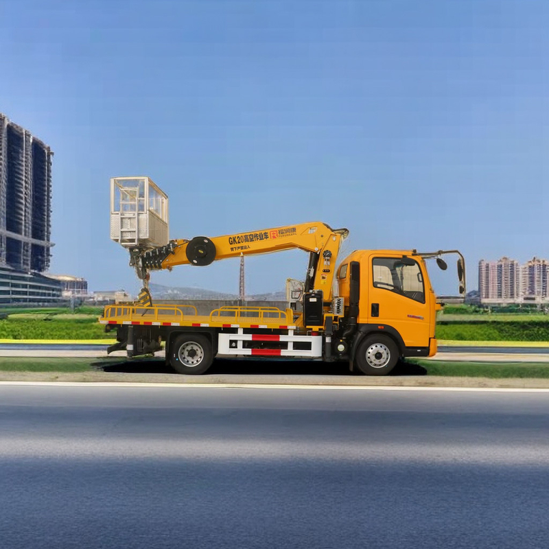 360° Drehung 21m Teleskop-Boom-Flugarbeitsplattform Lkw mit zweier Kabinenreihe