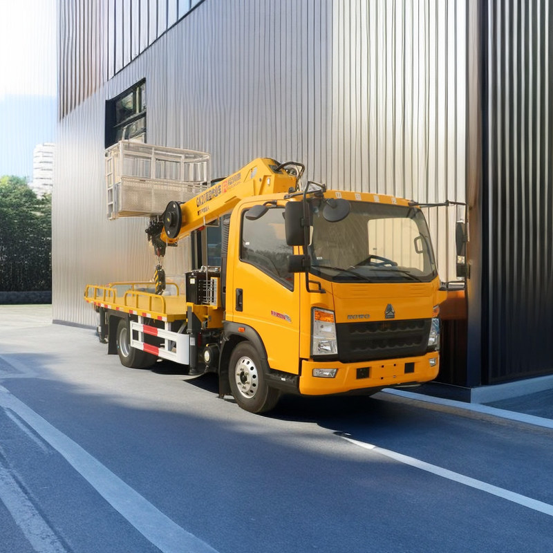 Howo Luftarbeitsplattform, drei Sektionen 21M Teleskop-Boom-Arbeitsplattform