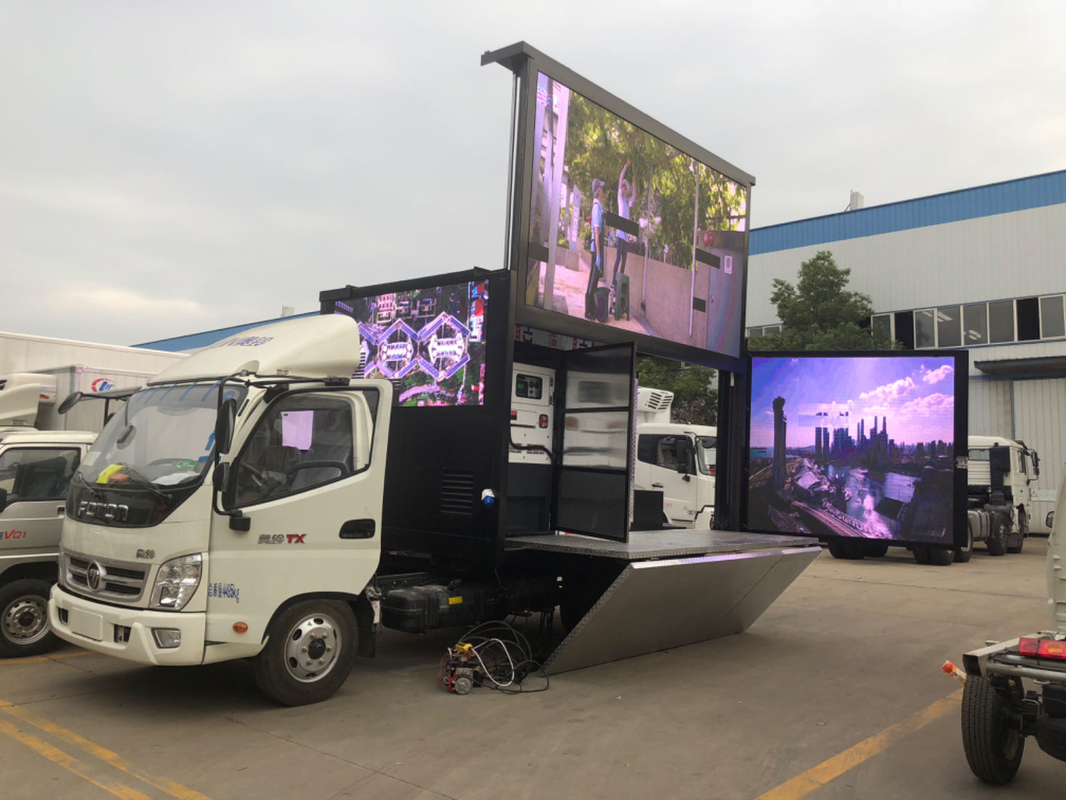 P3 P4 Außen-Wasserdichtes Mobile Led Video Truck / Trailer / Van Mobile Digitale Werbung Led Billboard