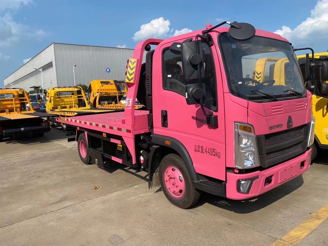 SINOTRUK HOWO 4x2 3-5 Tonnen Flatbed Light Duty Wrecker Schleppwagen Straßenrettung Wiederherstellungsfahrzeug zum Verkauf